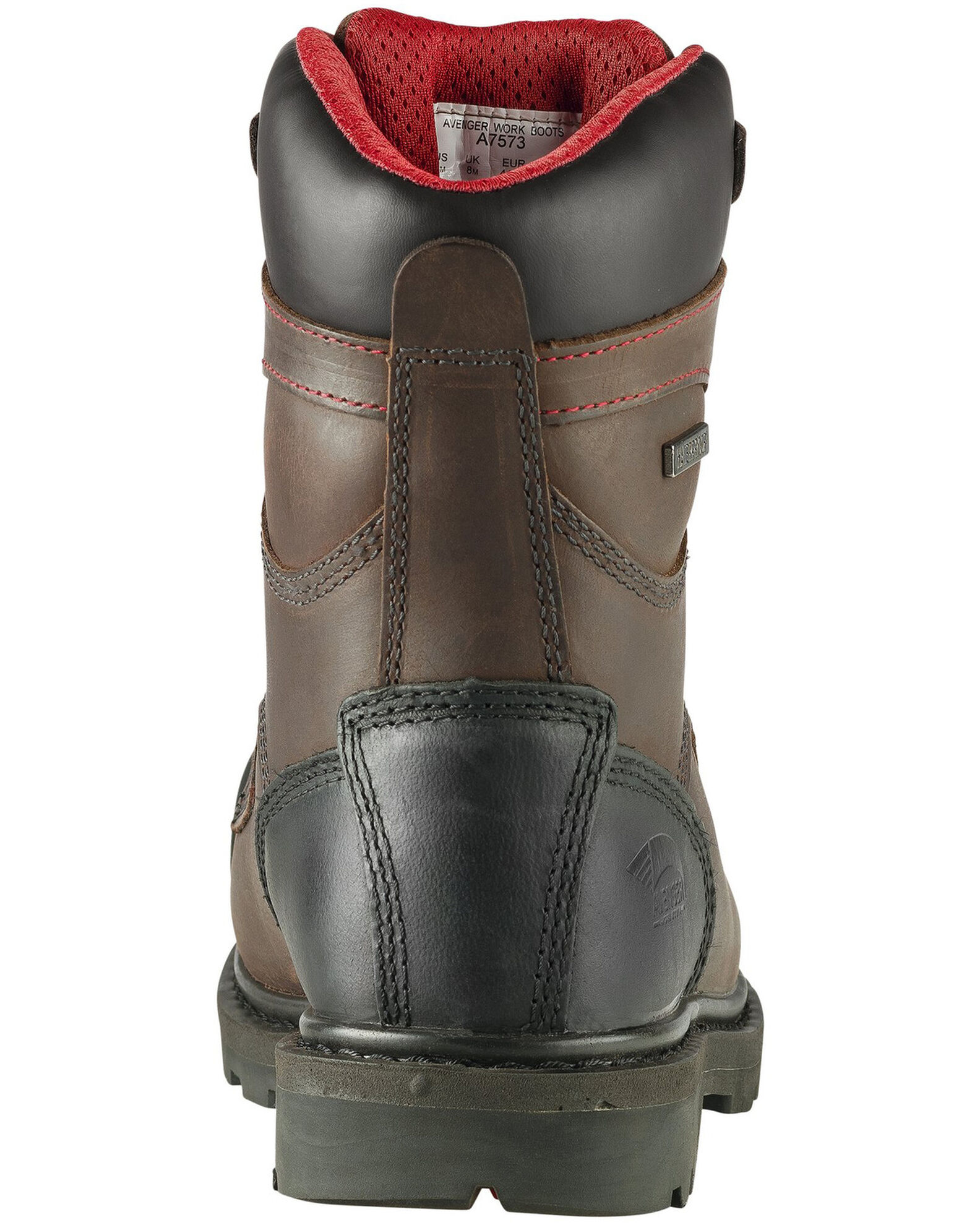 Image #4 - Avenger Men's Hammer Waterproof Work Boots - Carbon Toe, Brown, hi-res
