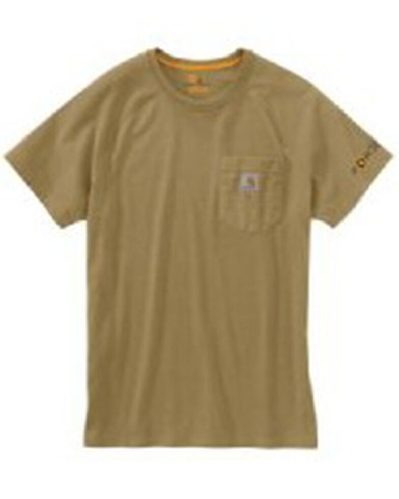 Carhartt Men's Force Cotton Delmont Short Sleeve Work T-Shirt - Big & Tall, Yellow, hi-res