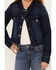 Image #3 - Shyanne Girls' Kent Dark Wash Frayed Denim Jacket, Dark Wash, hi-res