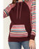 Image #3 - Hooey Women's Serape Stripe Contrast Print Savannah Hoodie, Maroon, hi-res