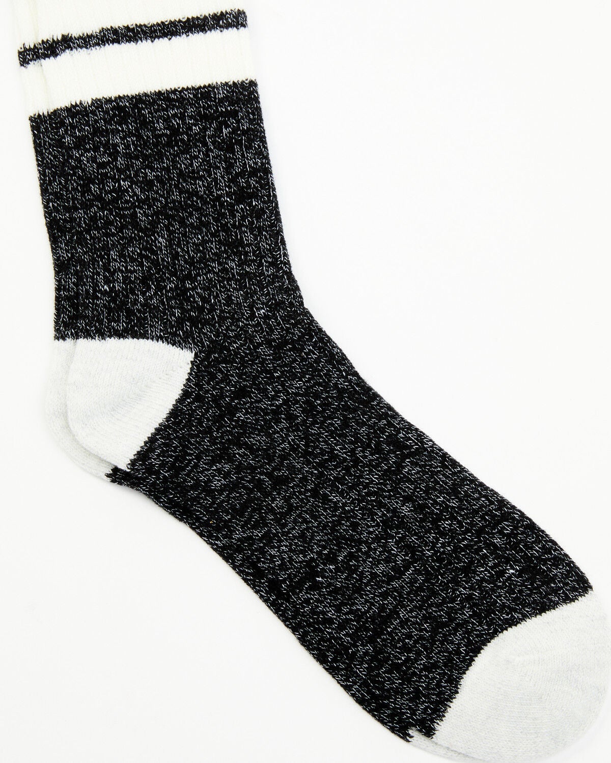Brother's and Sons Men's Charcoal Rugby Stripe Crew Socks, Charcoal, hi-res