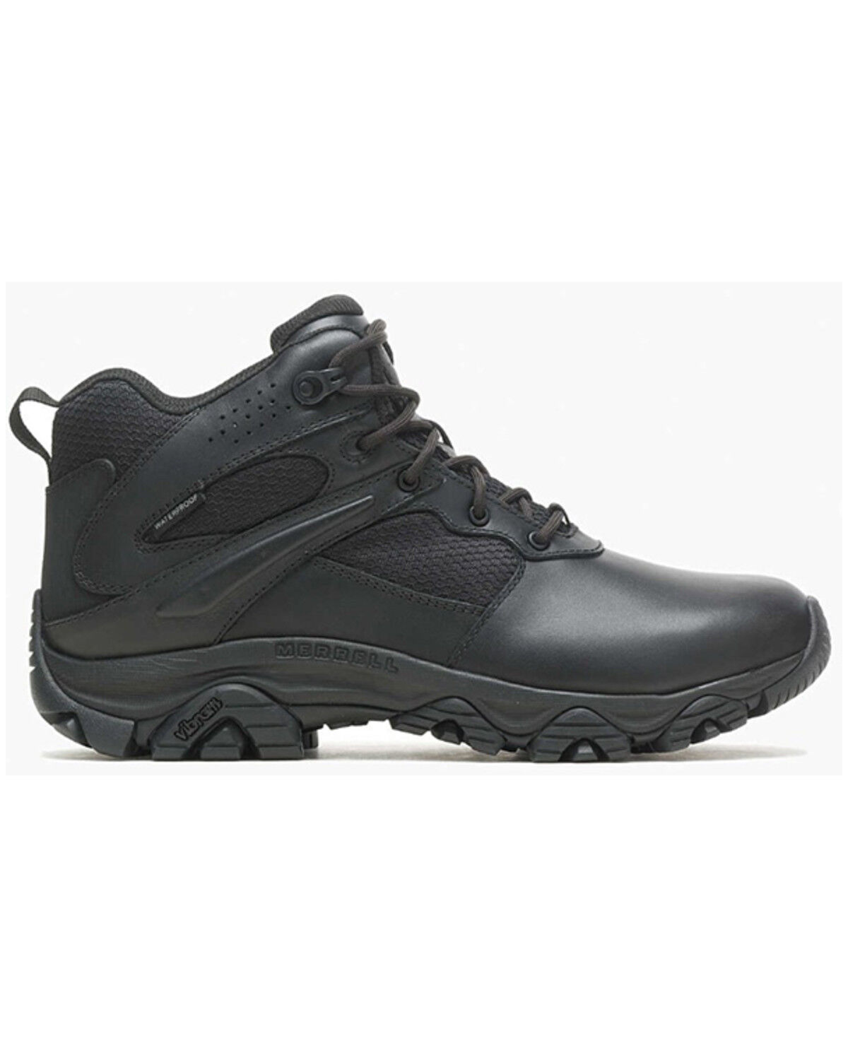 Image #2 - Merrell Men's Moab 3 Mid Tactical Response Waterproof Work Boots - Soft Toe, Black, hi-res
