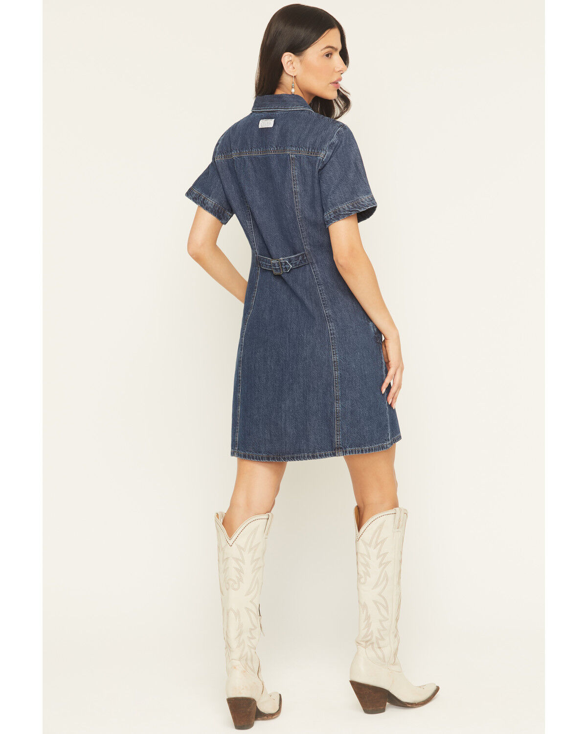 Image #4 - Levi's Premium Women's Rinoa Dark Wash Short Sleeve Denim Mini Dress, Dark Wash, hi-res