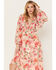 Flying Tomato Women's Floral Print Long Sleeve Midi Dress, Pink, hi-res
