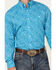 Image #3 - George Strait by Wrangler Men's Paisley Print Long Sleeve Button-Down Stretch Western Shirt, Turquoise, hi-res