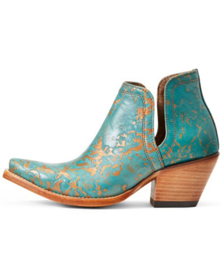 Ariat Women's Dixon Turquoise Patina Fashion Booties - Snip Toe, Green, hi-res