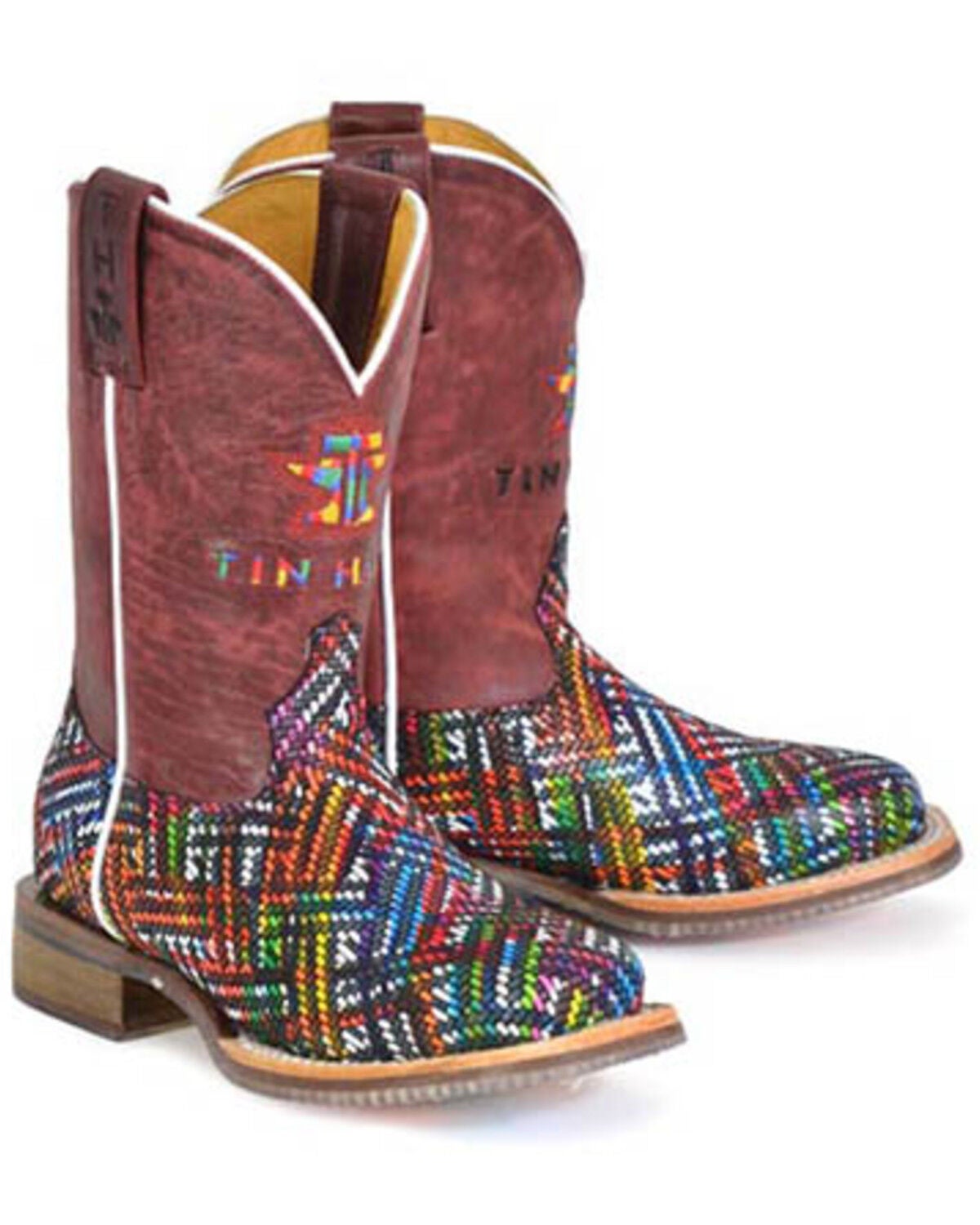 Tin Haul Girls' Prismatic Western Boots - Broad Square Toe, Multi, hi-res