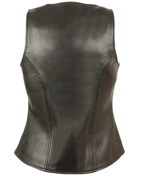 Image #2 - Milwaukee Leather Women's Open Neck Zipper Front Leather Vest, Black, hi-res
