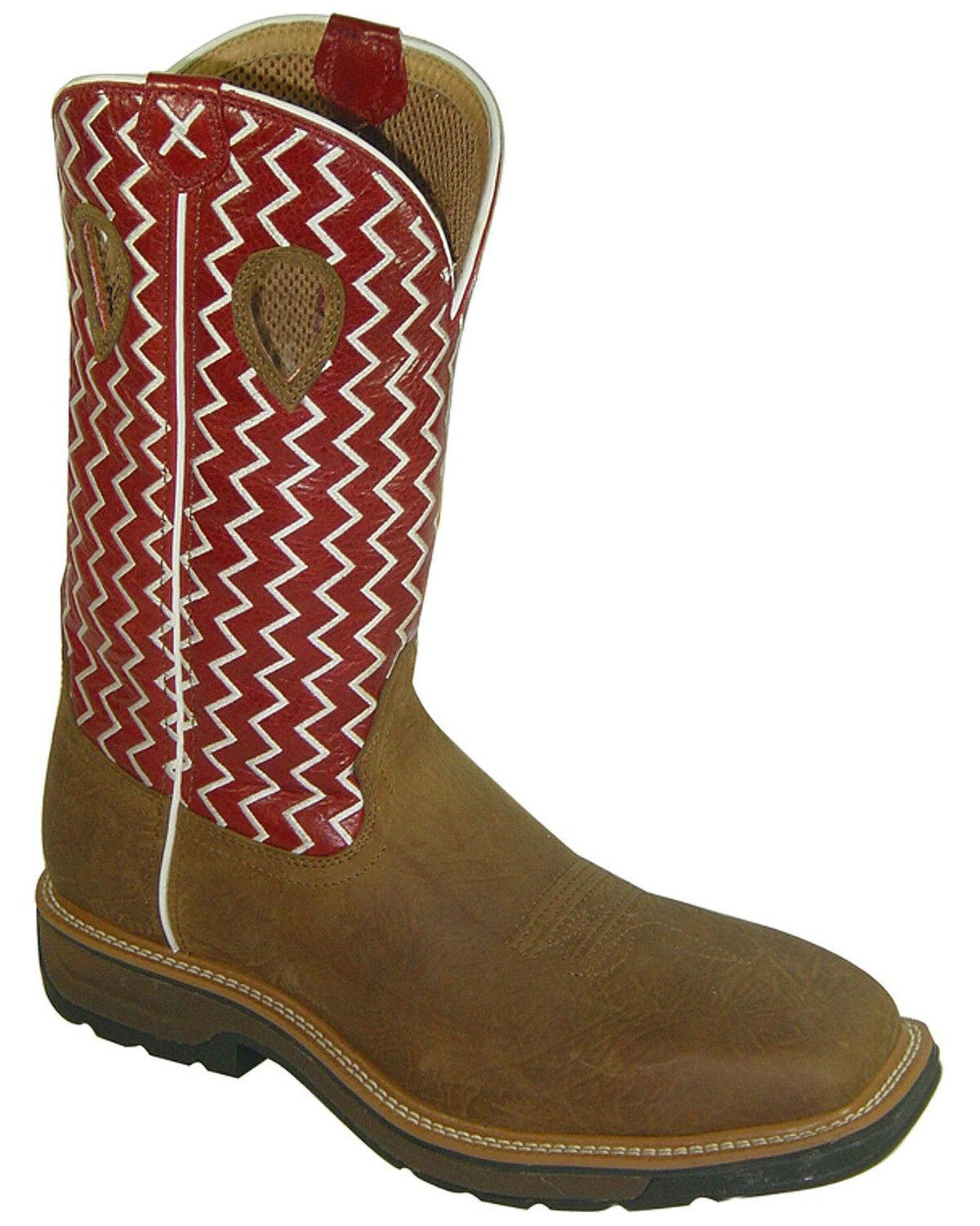 Image #2 - Twisted X Men's Lite Pull On Work Boots - Steel Toe, Distressed, hi-res