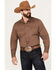 Image #1 - Wrangler Retro Men's Premium Solid Long Sleeve Snap Western Shirt - Tall , Brown, hi-res