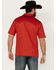 Image #4 - Cinch Men's ARENAFLEX® Cowboy Print Short Sleeve Performance Polo, Red, hi-res