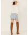 Image #3 - Rock & Roll Denim Women's Cowgirl Light Wash Pintuck Detail Denim Skirt, Blue, hi-res