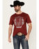 Image #1 - Cody James Men's Tread Flag Short Sleeve Graphic T-Shirt, Red, hi-res