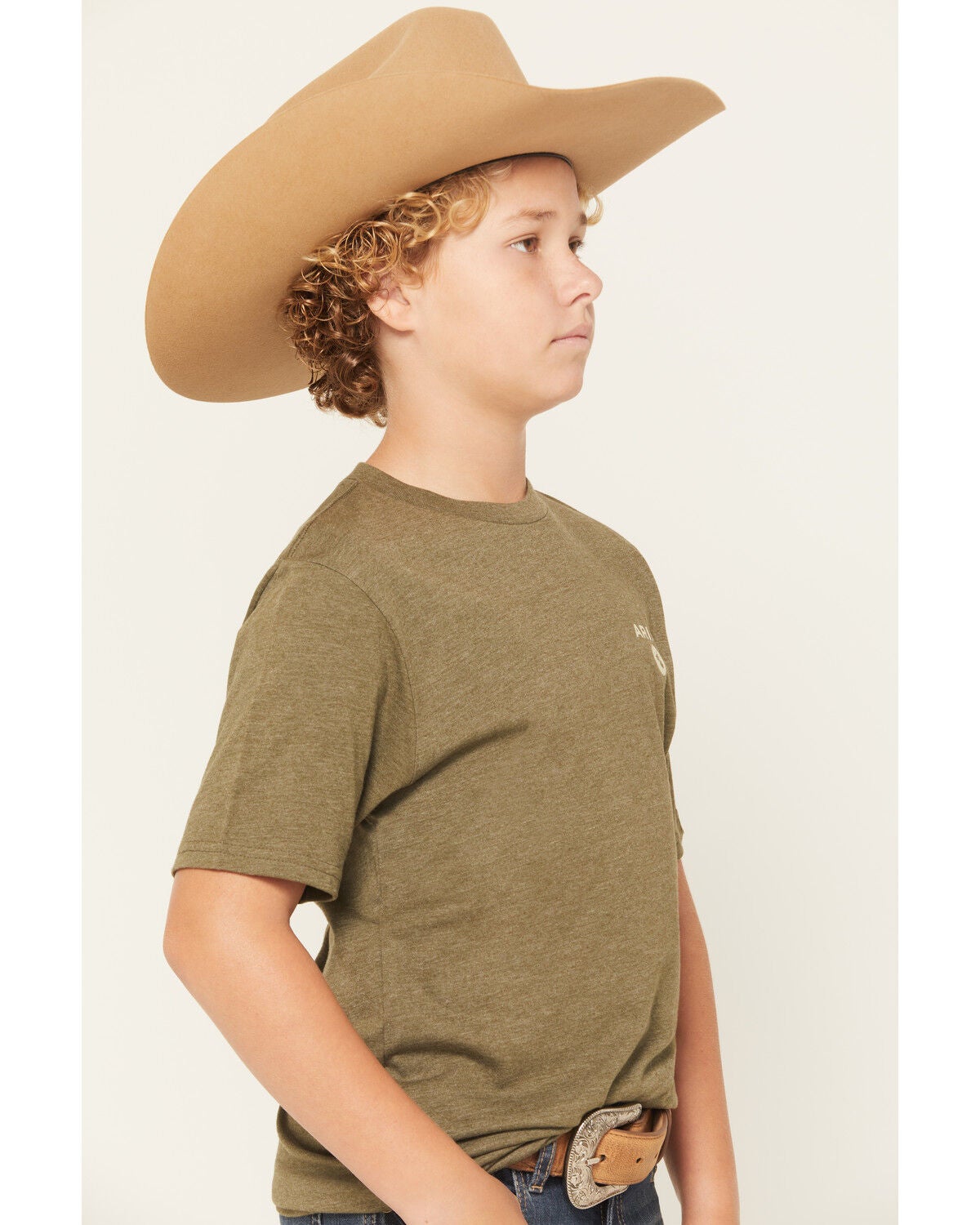 Image #3 - Ariat Boys' Roped Diamond Short Sleeve Graphic T-Shirt, Green, hi-res