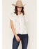 Image #1 - Olive Hill Women's Boot Barn Exclusive Embroidered Western Motif Short Sleeve Button-Down Western Shirt, Ivory, hi-res