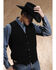 Roper Men's Suede Buckle Tie Vest , , hi-res