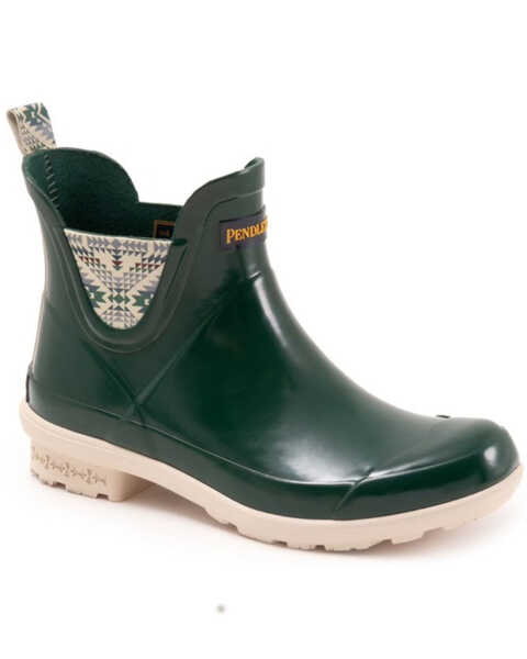 Image #1 - Pendleton Women's Smith Rock Gloss Chelsea Rain Boots - Round Toe, Green, hi-res