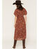 Image #4 - Shyanne Women's Renee Floral Print Short Sleeve Midi Dress, Bark, hi-res