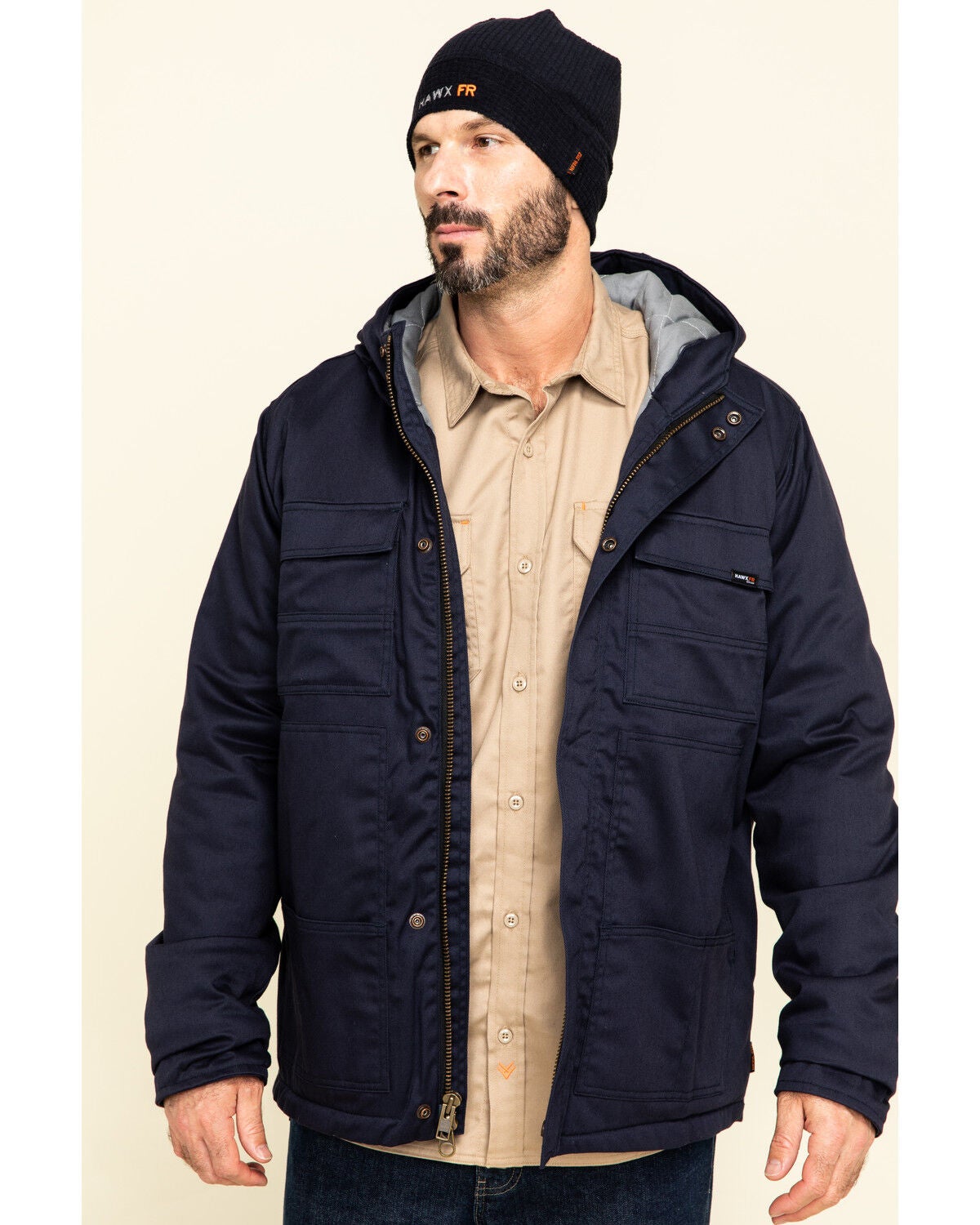 mens hooded work coat