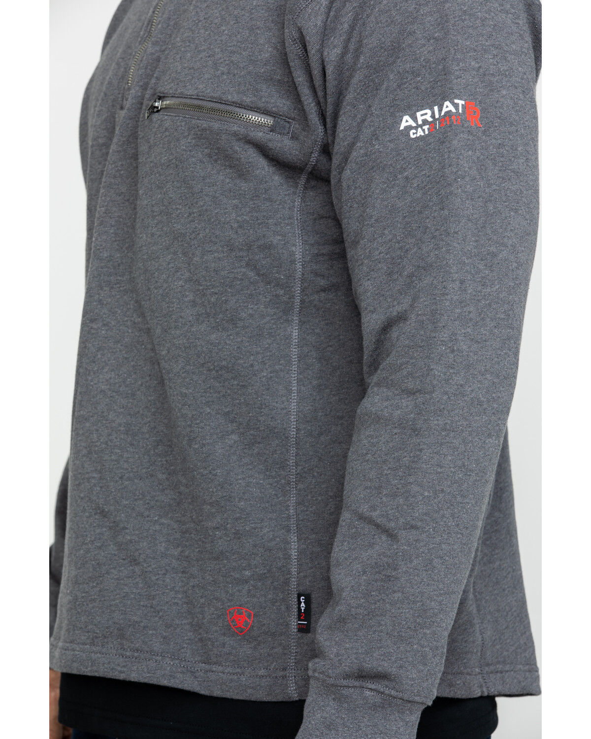 Image #4 - Ariat Men's FR Rev 1/4 Zip Work Shirt, Charcoal, hi-res