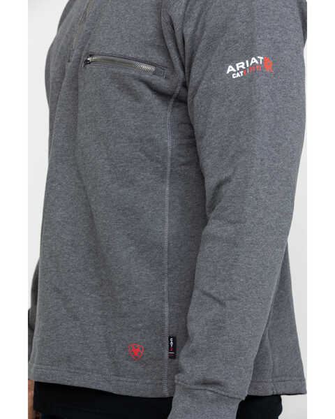 Image #4 - Ariat Men's FR Rev 1/4 Zip Work Shirt , Charcoal, hi-res
