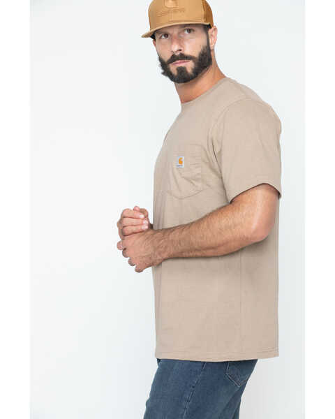 Image #3 - Carhartt Men's Loose Fit Heavyweight Logo Pocket Work T-Shirt - Big & Tall, Desert, hi-res
