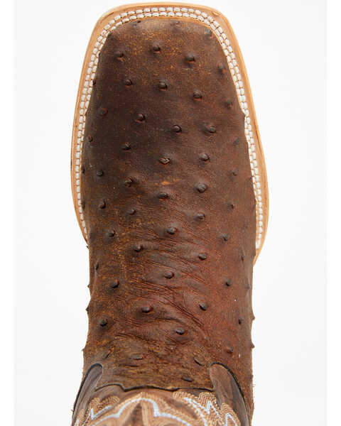 Image #6 - Tanner Mark Men's Exotic Full Quill Ostrich Western Boots - Broad Square Toe, Brown, hi-res