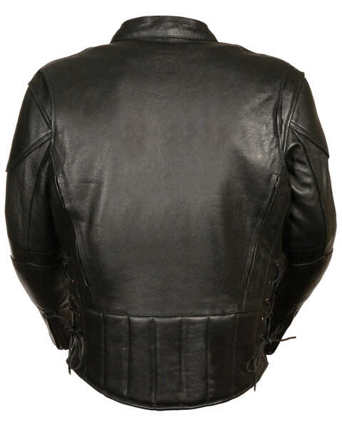 Image #3 - Milwaukee Leather Men's Lace Side Vented Scooter Jacket, Black, hi-res