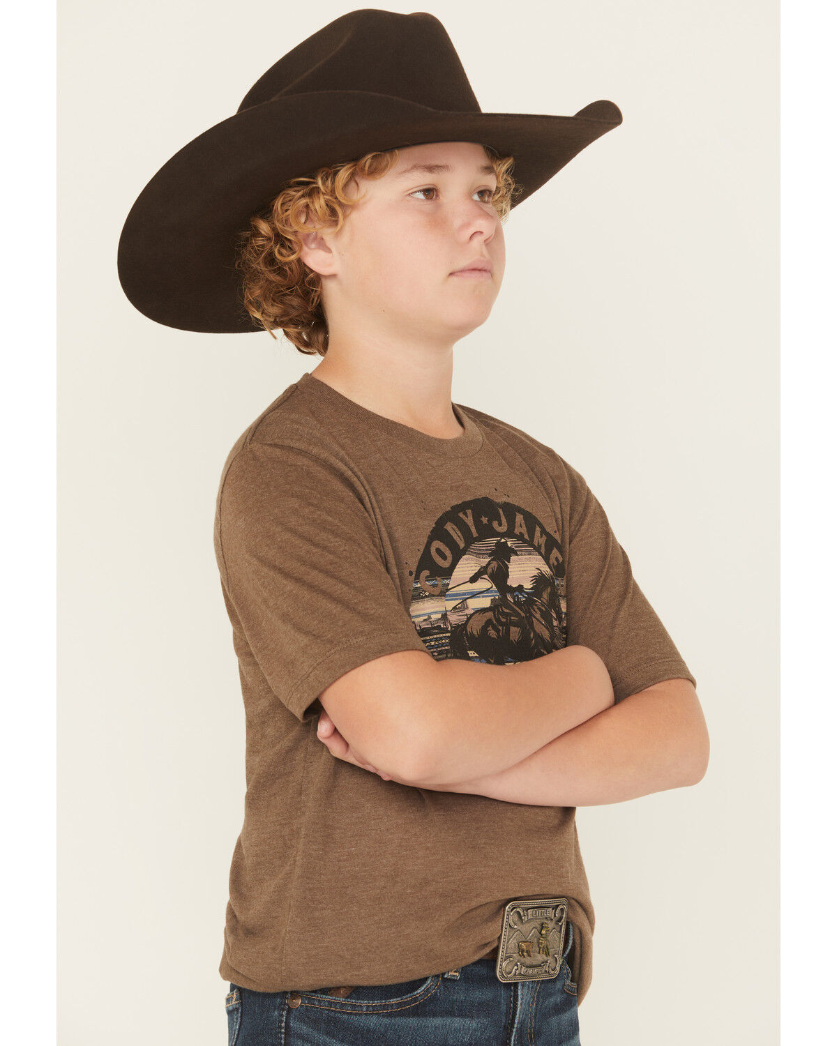 Image #2 - Cody James Boys' Rodeo Round Up Short Sleeve Graphic T-Shirt, Brown, hi-res
