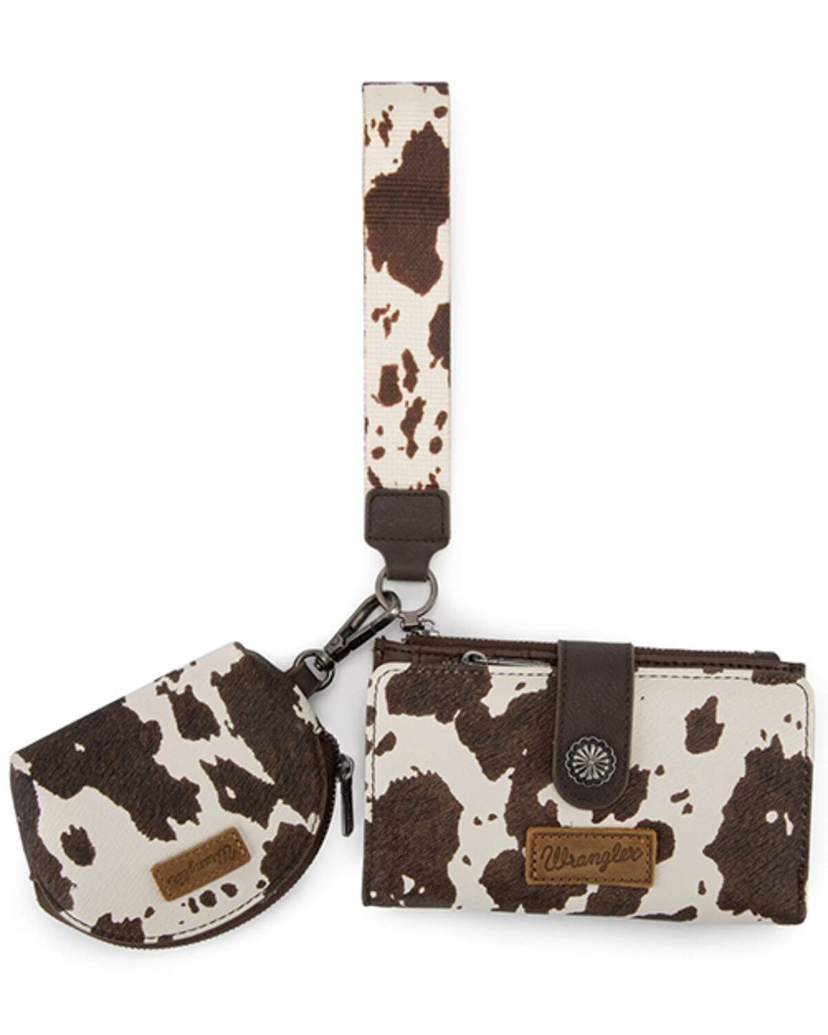 Wrangler Women's Cow Print Wallet, Coffee, hi-res