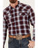 Image #3 - Cody James Men's Peace Treaty Plaid Print Long Sleeve Snap Flannel Shirt - Big, Burgundy, hi-res