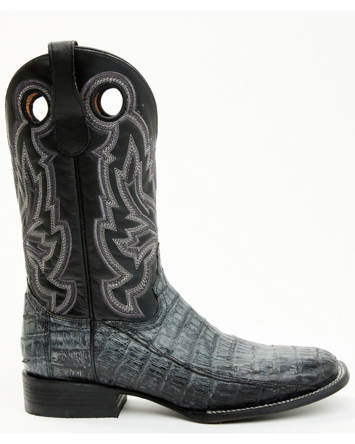 Image #2 - Corral Men's Exotic Caiman Western Boots - Broad Square Toe, Black, hi-res