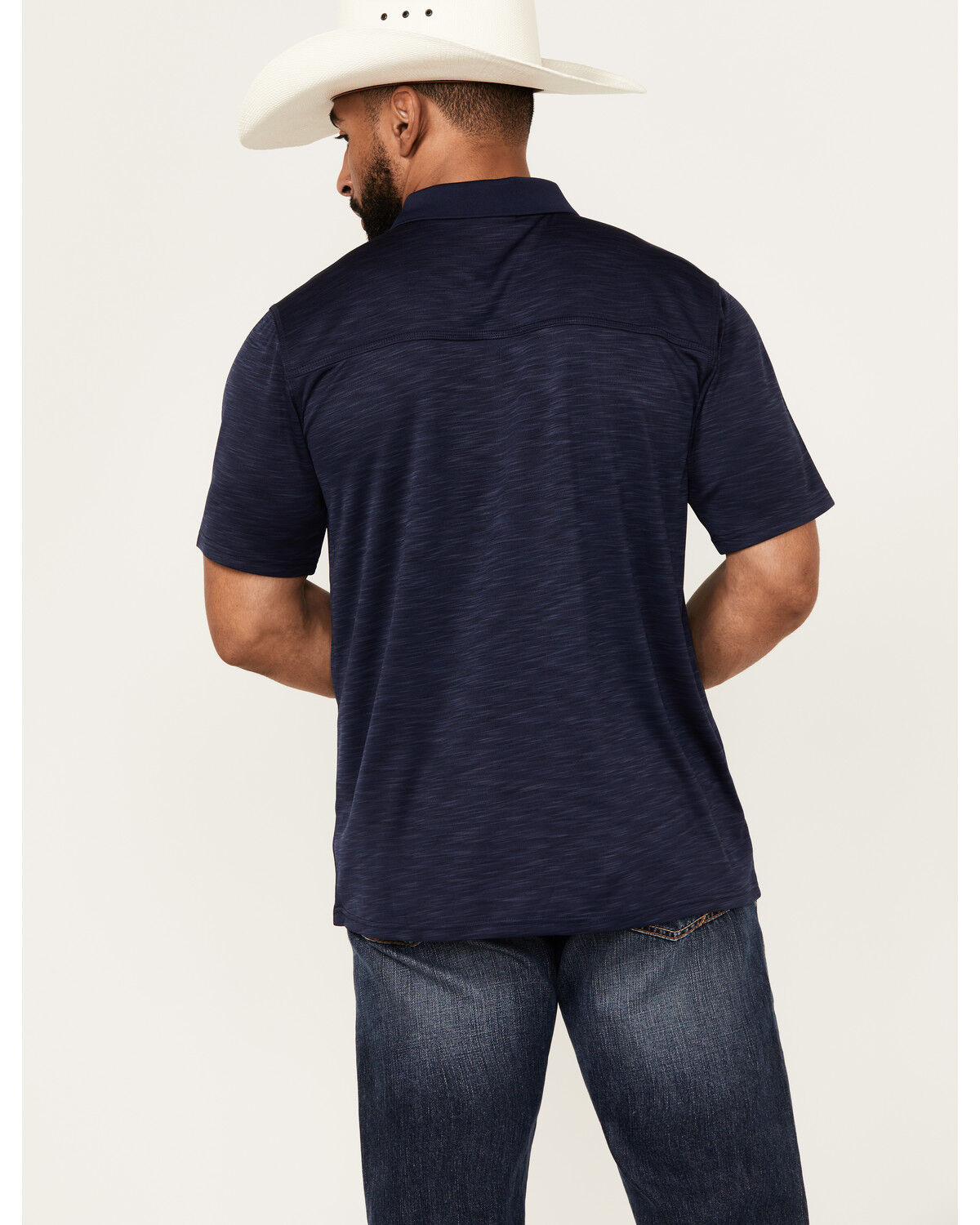 Image #4 - RANK 45® Men's Elite Short Sleeve Performance Polo Shirt, Dark Blue, hi-res