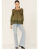 Nostalgia Women's Crochet Trim Off The Shoulder Long Sleeve Blouse, Olive, hi-res