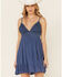 Image #1 - Tempted Women's Crochet Top Mini Dress, Blue, hi-res