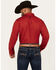 Image #4 - RANK 45® Men's Ruffalo Solid Long Sleeve Pearl Snap Performance Western Shirt, Red, hi-res