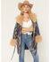 Image #1 - Idyllwind Women's Maxey Fur Trim Long Jacket, Indigo, hi-res