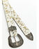 Shyanne Women's Foil Hair-On Cowhide Belt, Gold, hi-res