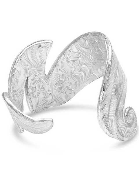 Image #2 - Montana Silversmiths Women's Free Spirit Adjustable Feather Ring, Silver, hi-res