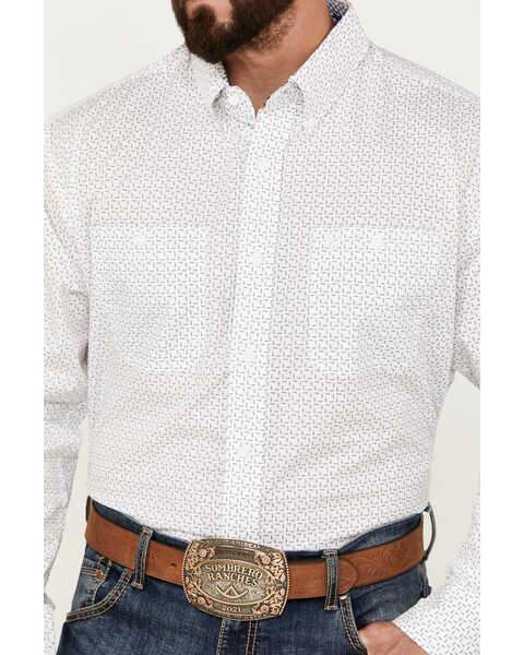 Image #2 - George Strait by Wrangler Men's Print Long Sleeve Button-Down Western Shirt, Navy, hi-res