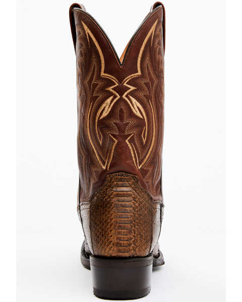 Dan Post Men's Exotic Water Snake Western Boots - Square toe , Chocolate, hi-res