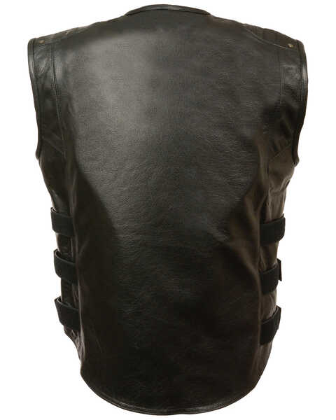 Image #2 - Milwaukee Leather Men's Updated SWAT Style Biker Vest - 5X, Black, hi-res
