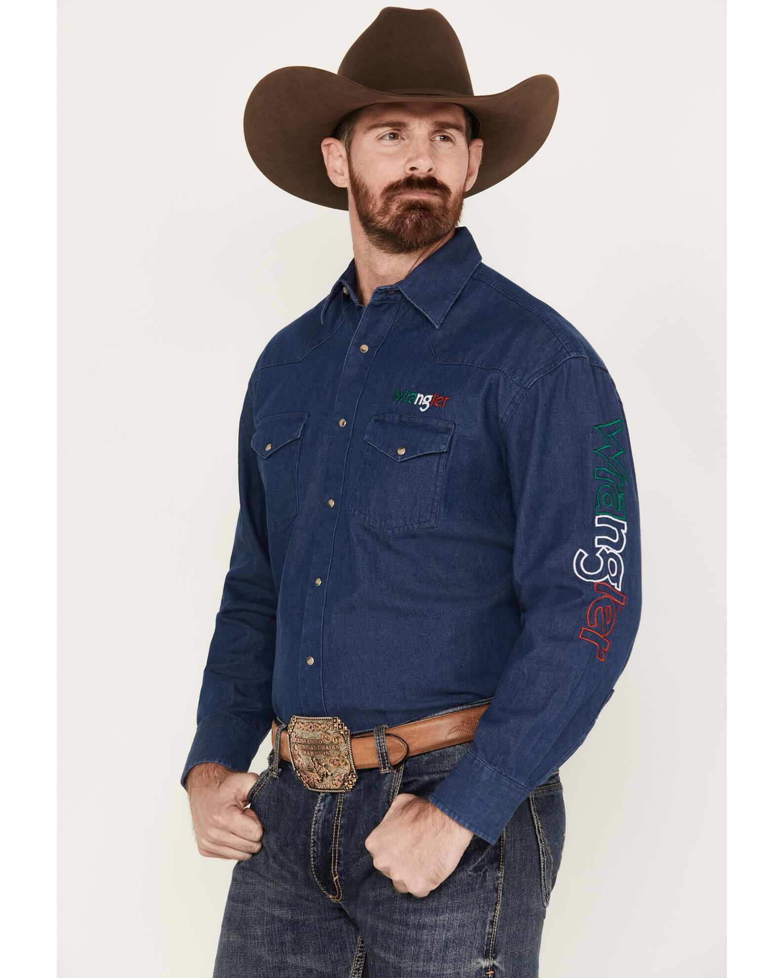 Wrangler logo long sleeve shirts discount
