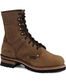 Ad Tec Men's Brown Logger 9" Work Boots - Soft Toe, Brown, hi-res