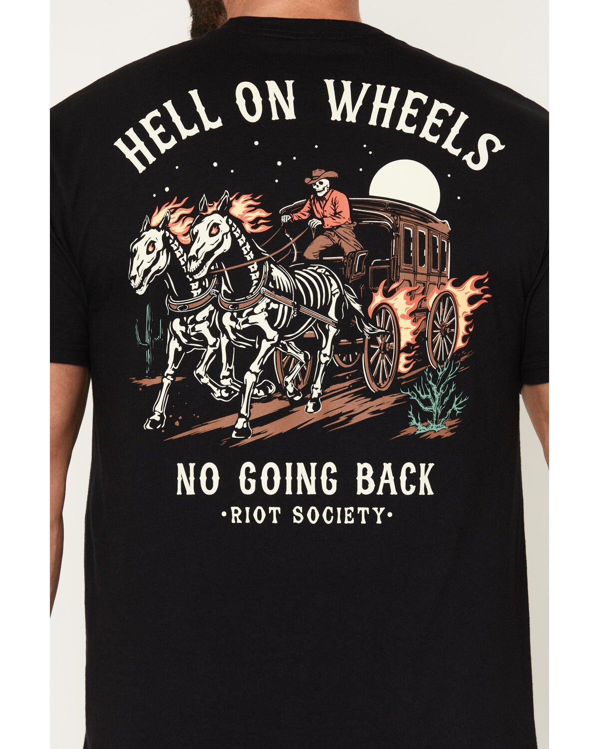Image #4 - Riot Society Men's Hell on Wheels Short Sleeve Graphic T-Shirt, Black, hi-res