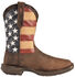Image #2 - Durango Men's Rebel American Flag Western Boots - Broad Square Toe, Brown, hi-res