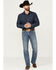 Image #1 - Rock & Roll Denim Men's Double Barrel Medium Vintage Wash Stackable Bootcut Stretch Denim Jeans, Medium Wash, hi-res
