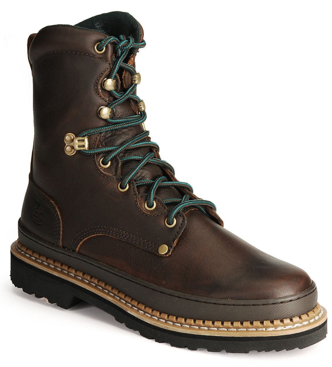 Georgia Boot Men's Georgia Giant 8" Lace-Up Work Boots - Round Toe, Brown, hi-res