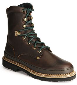 Georgia Giant 8" Lace-Up Work Boots, Brown, hi-res