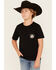 Image #1 - Sable Sky Boys' Rodeo Legend Short Sleeve Graphic T-Shirt, Black, hi-res